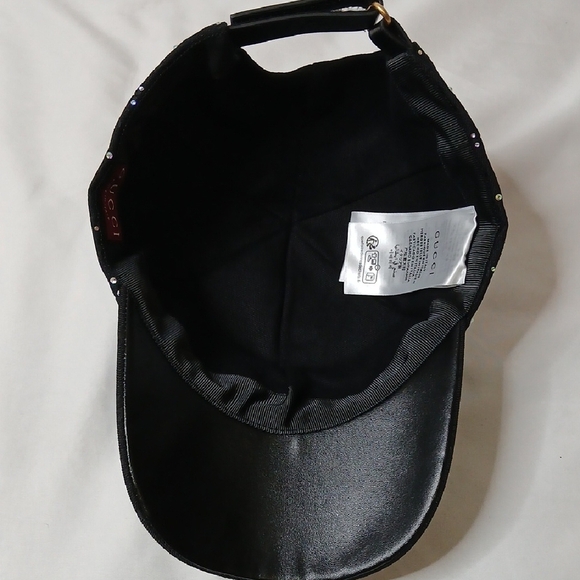 Gucci Black Monogram GG Rhinestone Cap main image 5